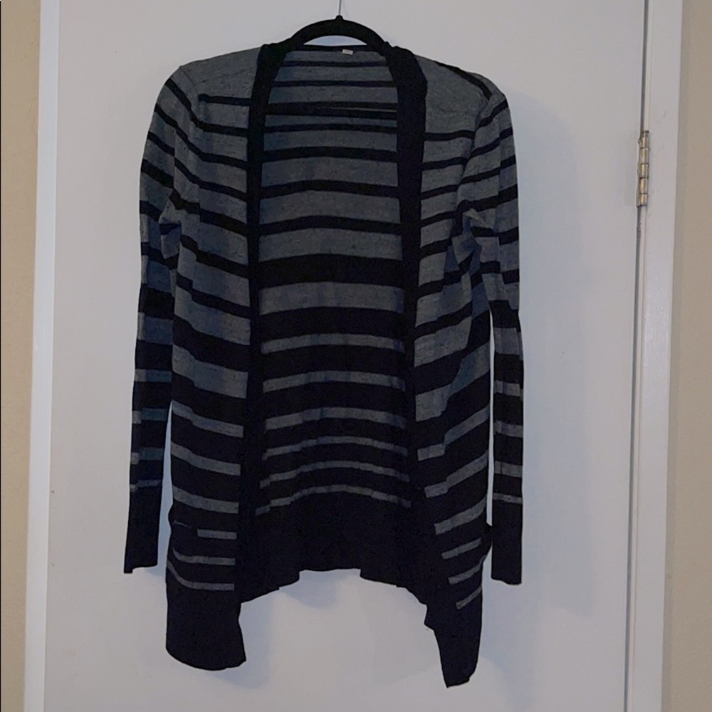 Halogen grey and black striped cardigan
